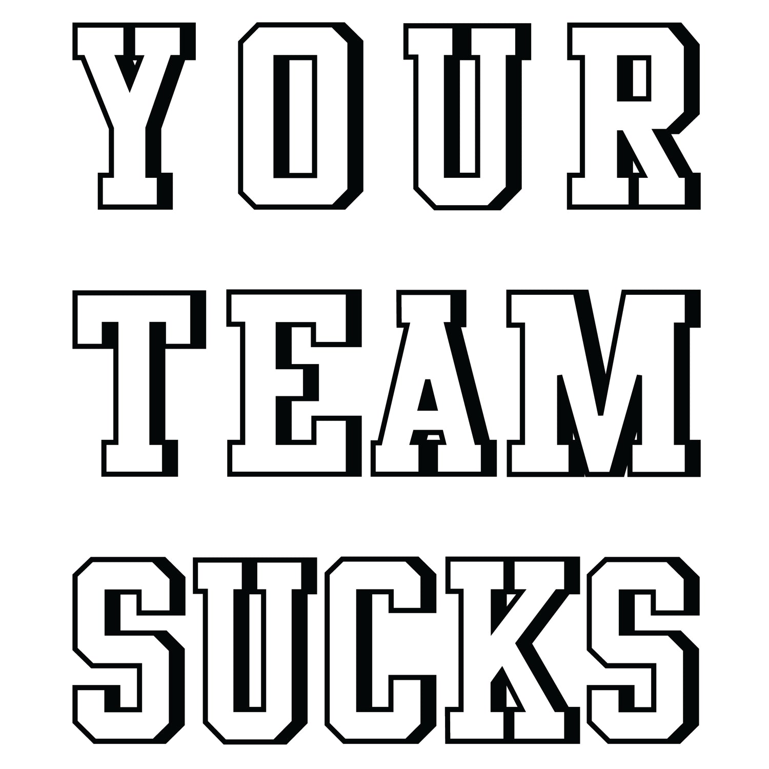 Your Team Sucks black ink logo