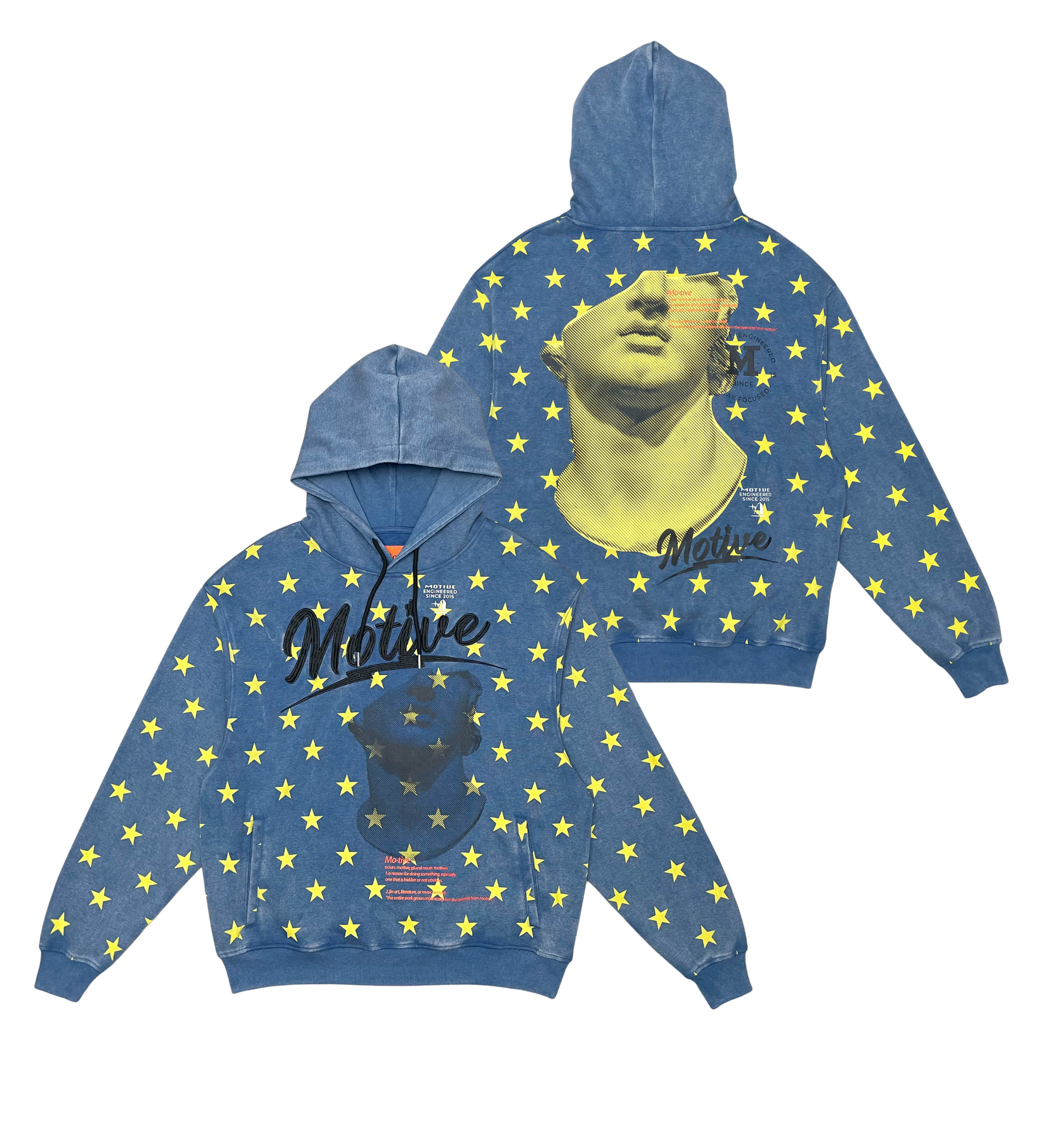 Garment Dyed Star Pullover Hoodie - Blue | Motive _8