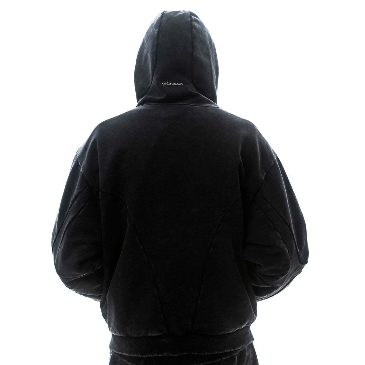 Garment-dyed heavyweight cotton fleece hoodie Black by Unknown - 1