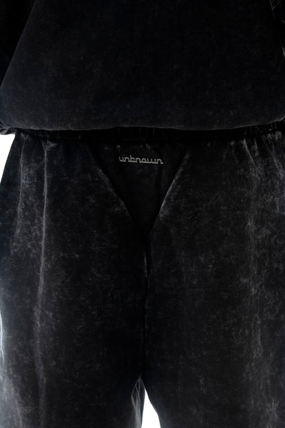 Garment-dyed heavyweight cotton fleece sweatpants Black by Unknown - 5