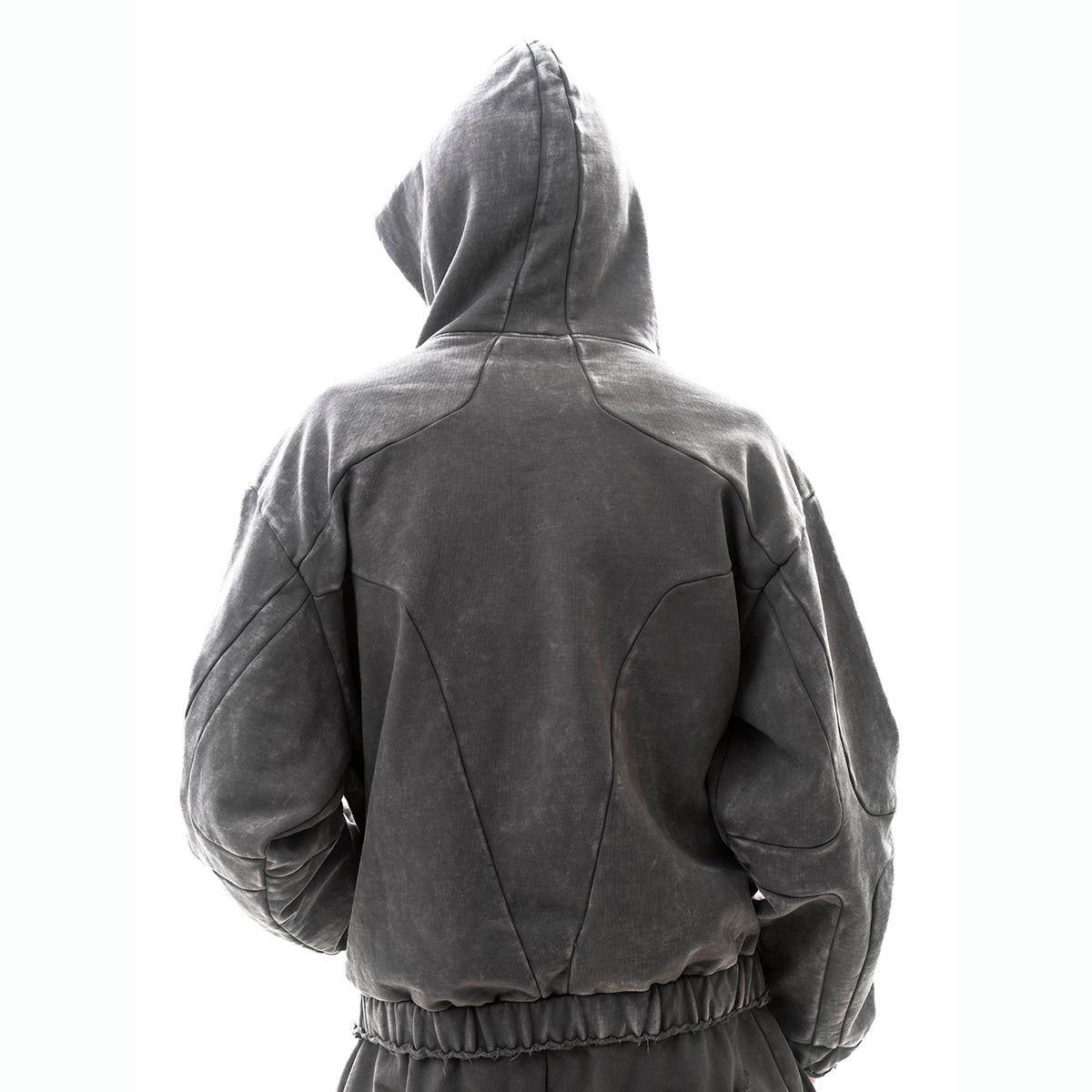 Garment-dyed heavyweight cotton fleece hoodie Charcoal Grey by Unknown - 1