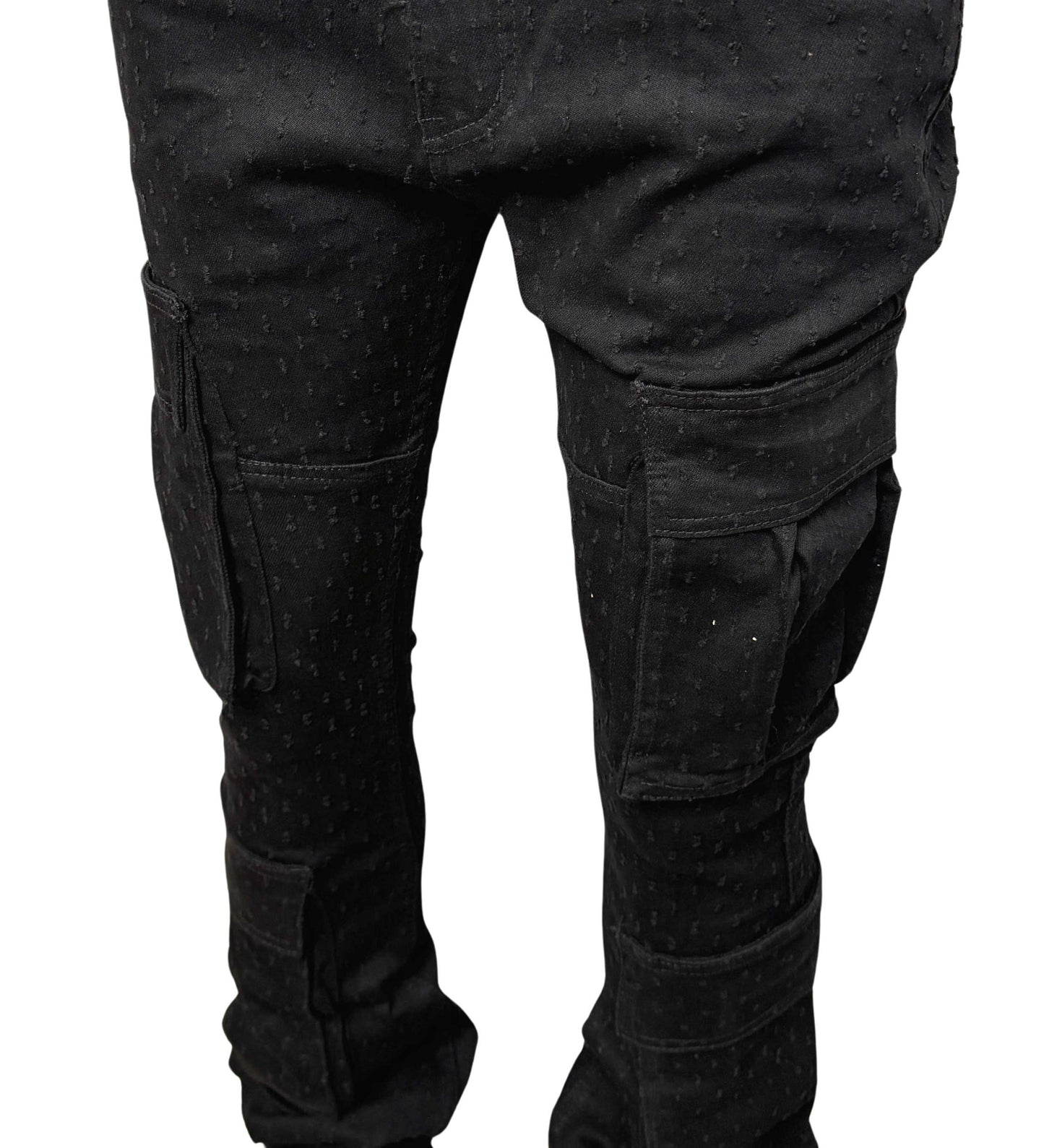 Dual  Cargo Flared Pants Black by Vicious - 1