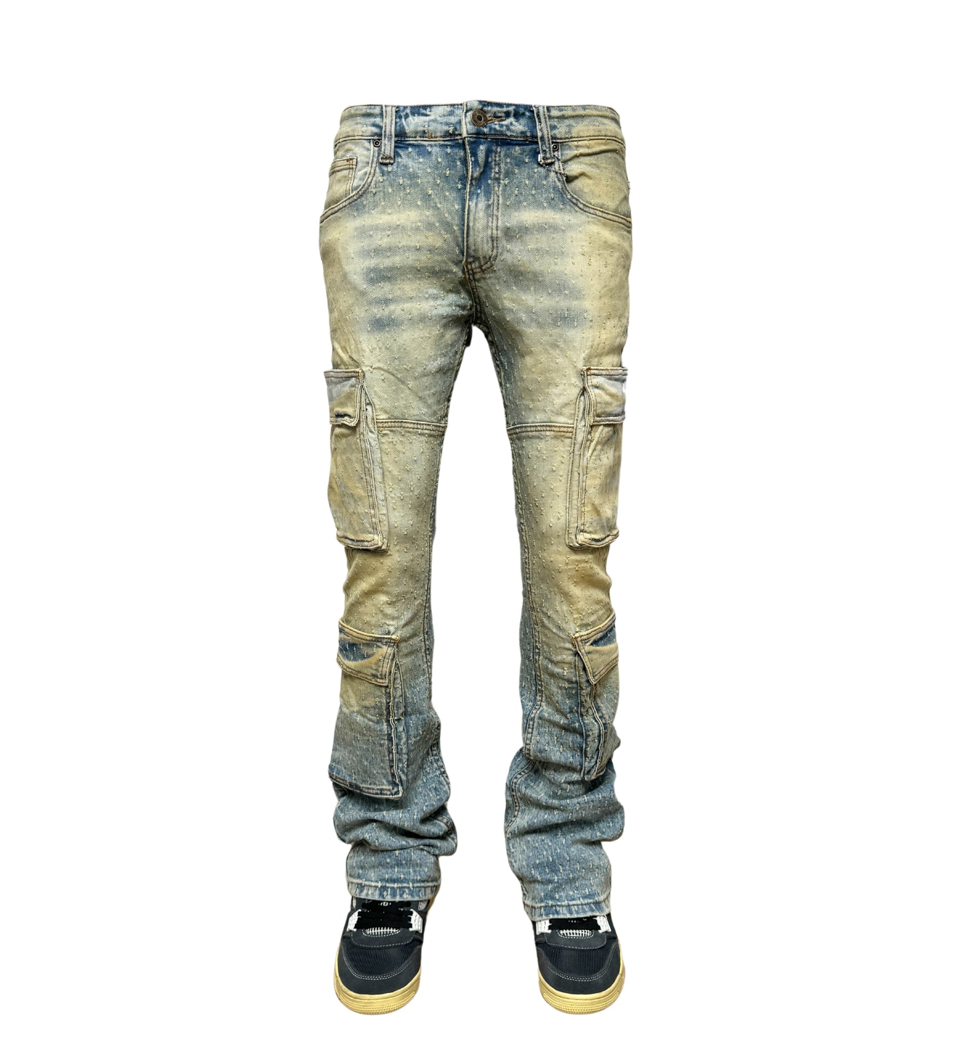 Dual  Cargo Flared Pants Light Vintage by Vicious - 1