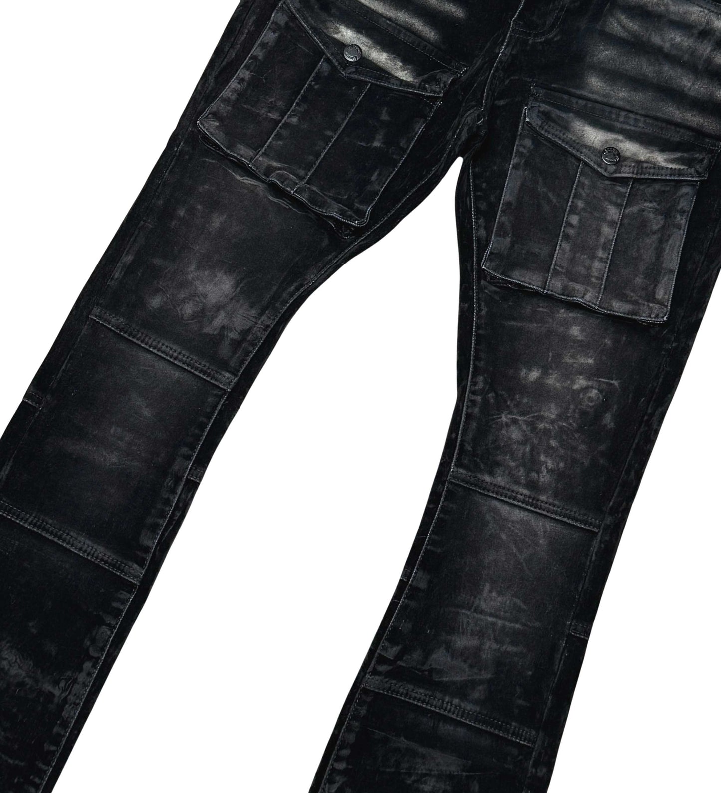 Velvet Coated Denim Flared Fit Black by Vicious - 3