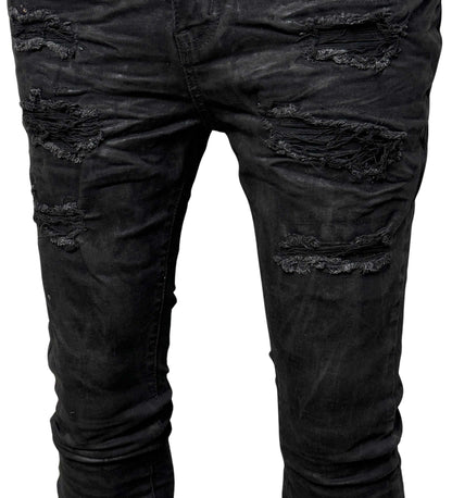 Waxed Flared Fit Denim Black by Vicious - 3