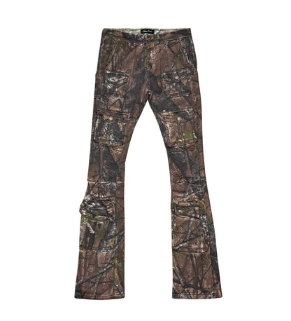 Multi Cargo Brush Camo Flared Jeans Camo  by Vicious - 1