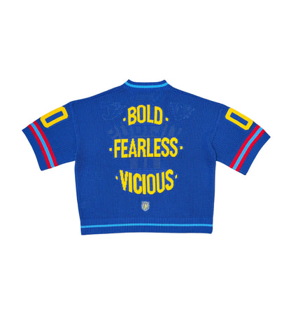 Vicious Crop Jersey Sweater Blue by Vicious - 2